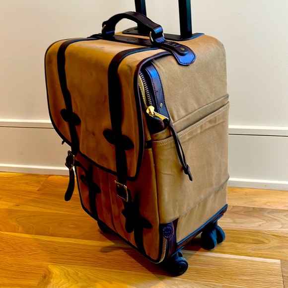 Filson Bags Filson Wheeled Carry On Luggage Leather Canvas Poshmark